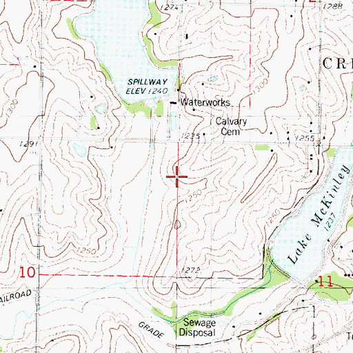 Topographic Map of Wallace Ultralight Airport, IA