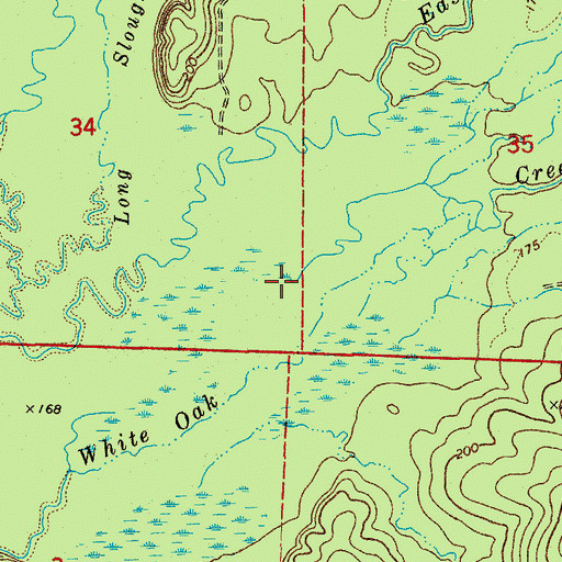 Topographic Map of Black Slough, AR