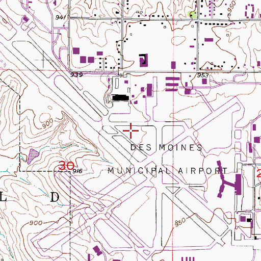 Topographic Map of Iowa Methodist Medical Center Heliport, IA