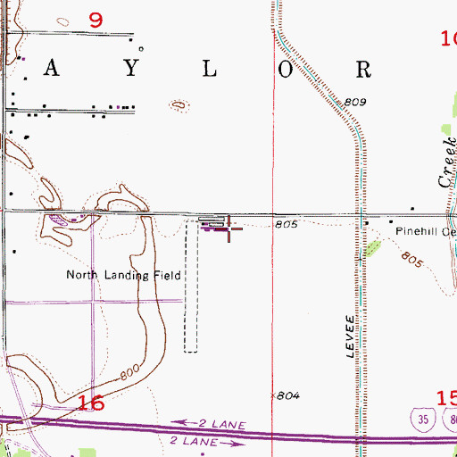Topographic Map of Morningstar Field, IA