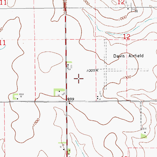 Topographic Map of Davis Field (historical), IA
