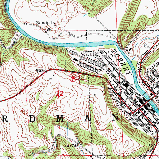 Topographic Map of Central Community Hospital Heliport, IA