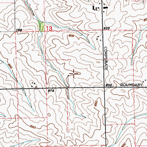 Topographic Map of Faltis Airport (historical), IA