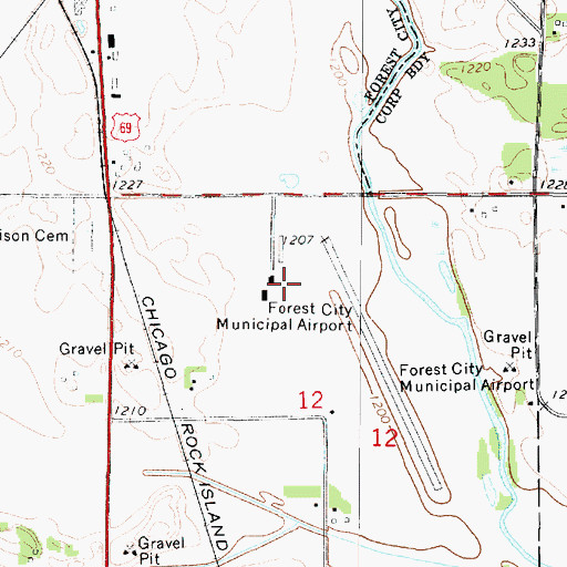 Topographic Map of Forest City Municipal Airport, IA
