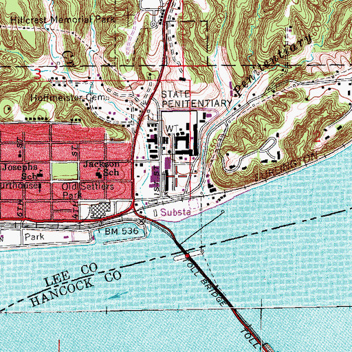 Topographic Map of Iowa State Penitentiary Heliport, IA