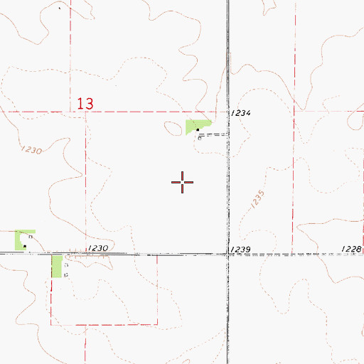 Topographic Map of Trettin-Cole Airport (historical), IA