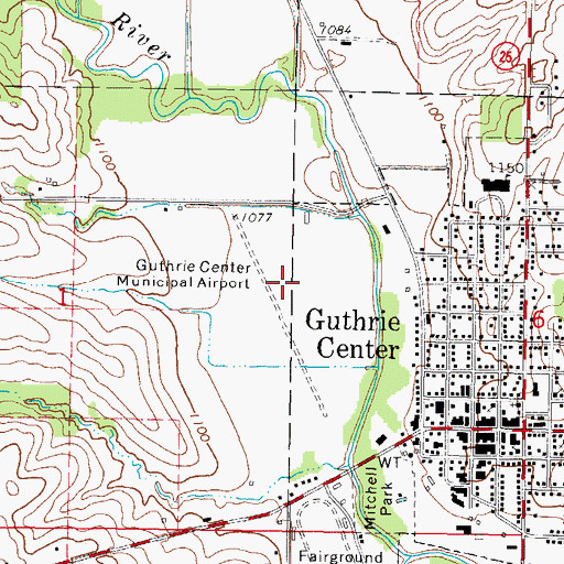 Topographic Map of Guthrie Center Municipal Airport (historical), IA