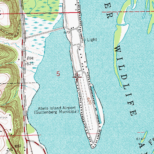 Topographic Map of GAA Private Airport, IA