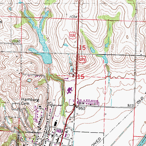 Topographic Map of Grape Community Hospital Heliport, IA