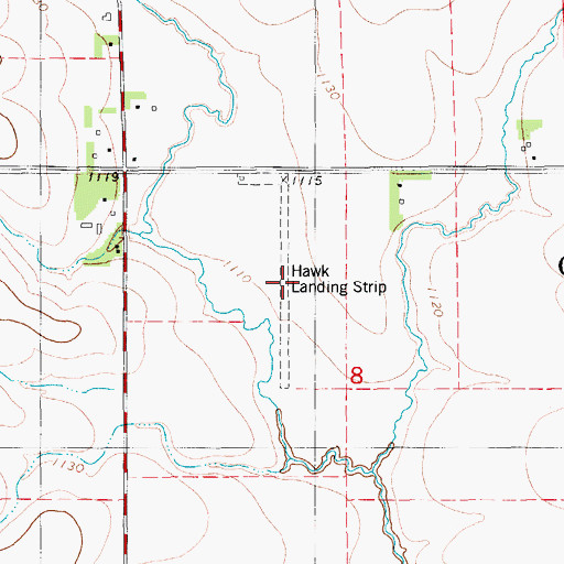 Topographic Map of Hawk Landing Strip (historical), IA