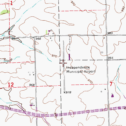 Topographic Map of Independence Municipal Airport, IA