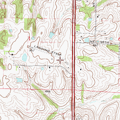 Topographic Map of Laverty Field, IA