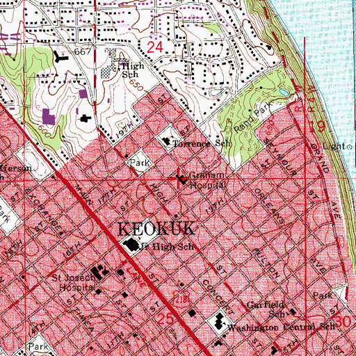 Topographic Map of Kah Heliport, IA