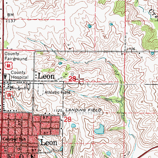 Topographic Map of Decatur County Hospital Heliport, IA
