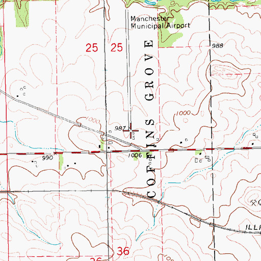 Topographic Map of Manchester Municipal Airport, IA