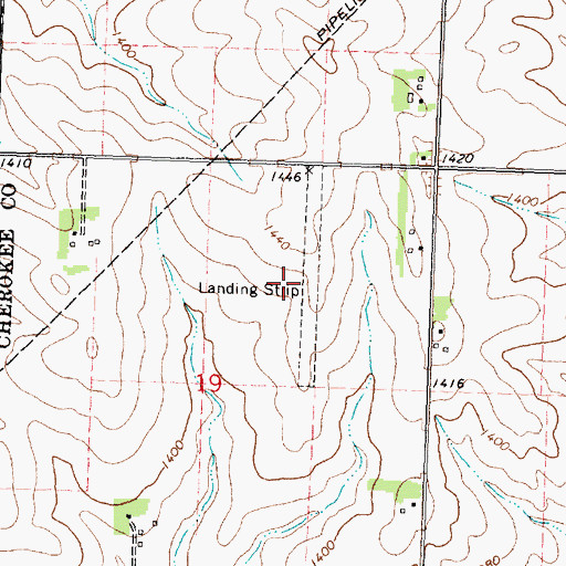 Topographic Map of Willies Bomber Patch Airport (historical), IA