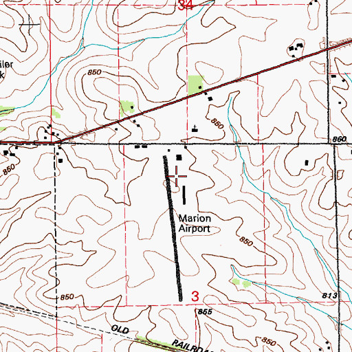 Topographic Map of Marion Airport, IA