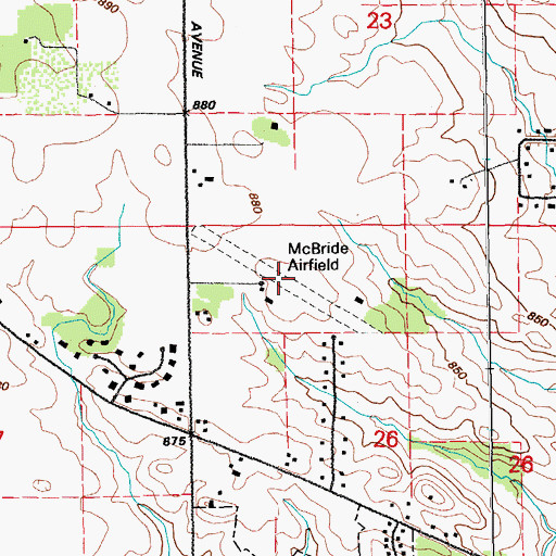 Topographic Map of Mc Bride Field, IA
