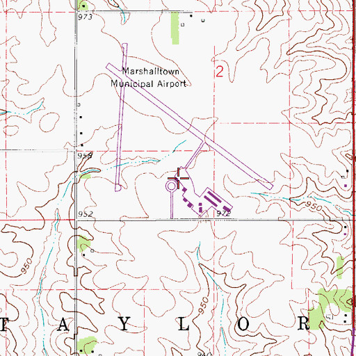 Topographic Map of Marshalltown Municipal Airport, IA