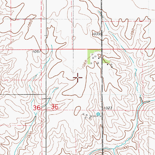 Topographic Map of Whites Airport, IA
