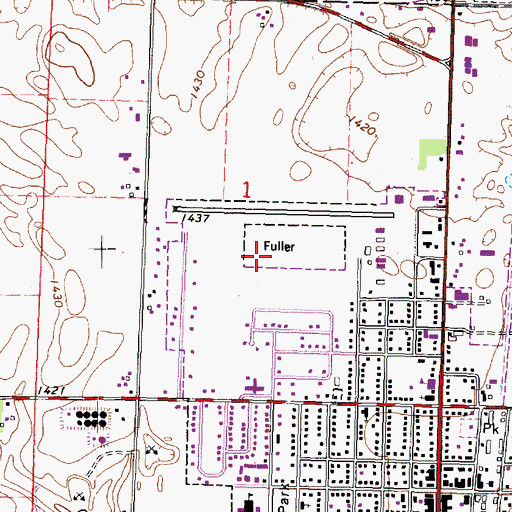 Topographic Map of Fuller Airport, IA