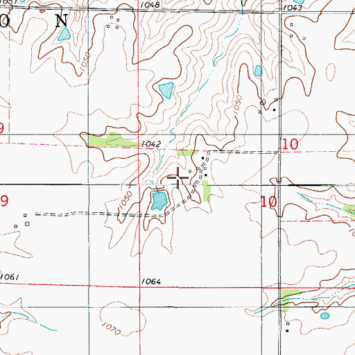 Topographic Map of Moore Private Airport, IA