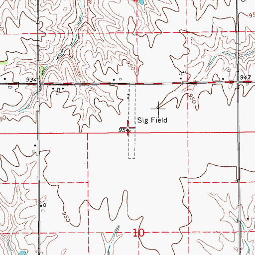Topographic Map of East Field (historical), IA