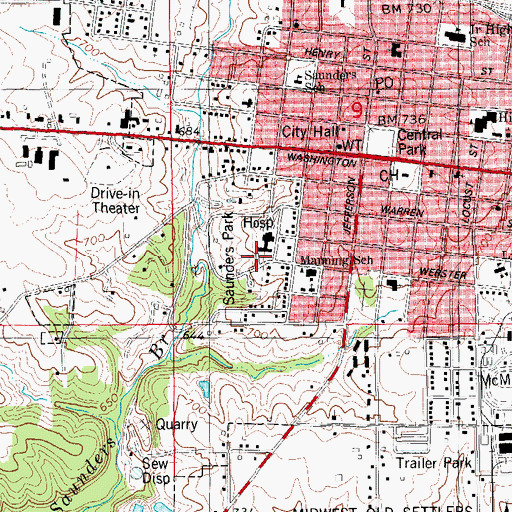 Topographic Map of Medical Heliport, IA