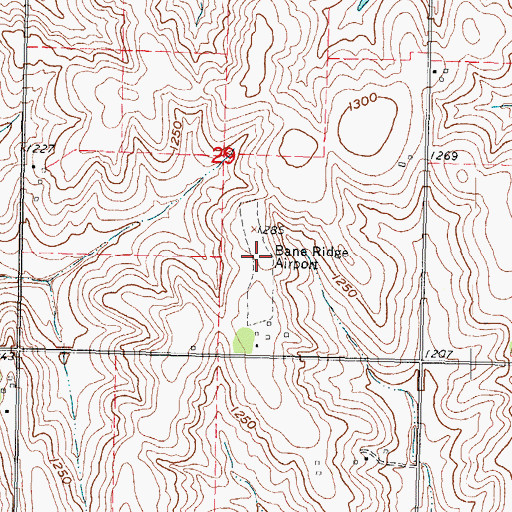 Topographic Map of Ridge Airport, IA