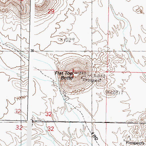 Topographic Map of Flat Top Butte, AZ