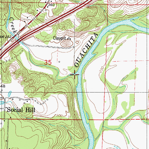 Topographic Map of Blakely Creek, AR