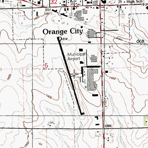 Topographic Map of Orange City Municipal Airport, IA