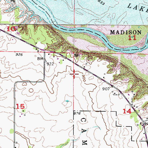 Topographic Map of Kern Field, IA