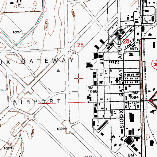 Topographic Map of Sioux Gateway Airport/Col Bud Day Field, IA