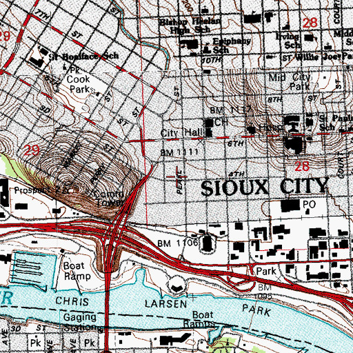 Topographic Map of Ips Heliport, IA