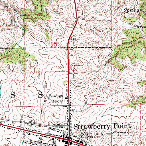 Topographic Map of Strawberry Point Medical Center Heliport, IA