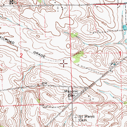 Topographic Map of Mathews Memorial Airport, IA