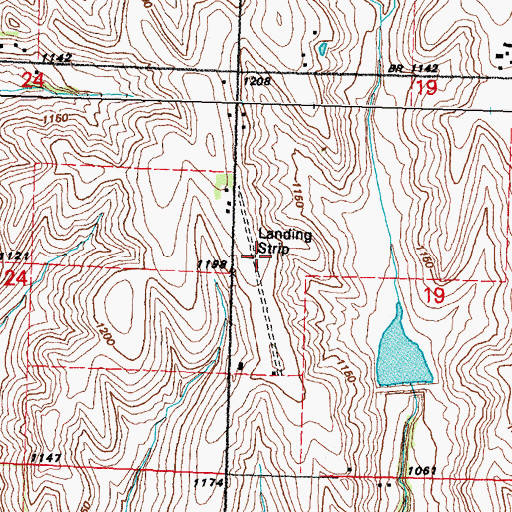 Topographic Map of Ryans Airport (historical), IA