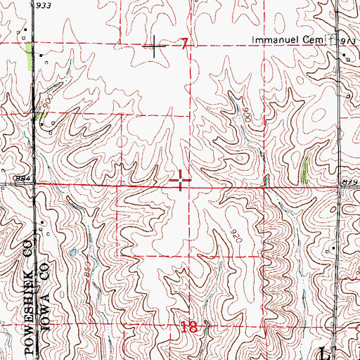 Topographic Map of Rinehart Airport (historical), IA