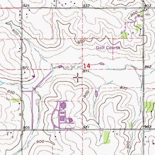 Topographic Map of Hawkeye Airport (historical), IA