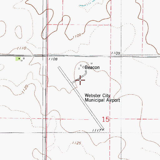 Topographic Map of Webster City Municipal Airport, IA