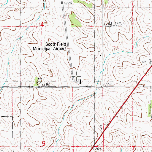 Topographic Map of George L Scott Municipal Airport, IA