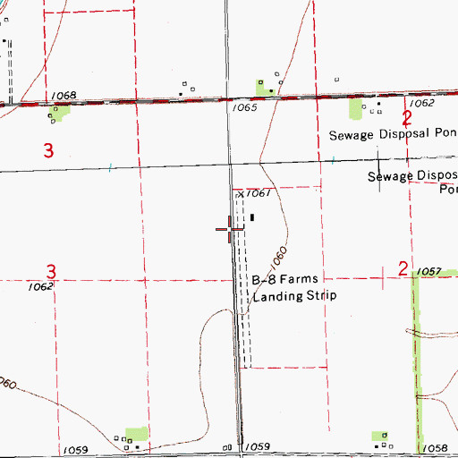 Topographic Map of B-8 Farms Airport, IA