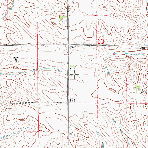 Topographic Map of Weiss Airport, IA