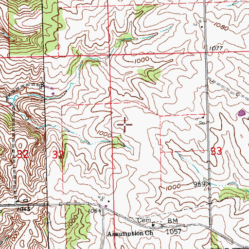 Topographic Map of Kleis Airport, IA