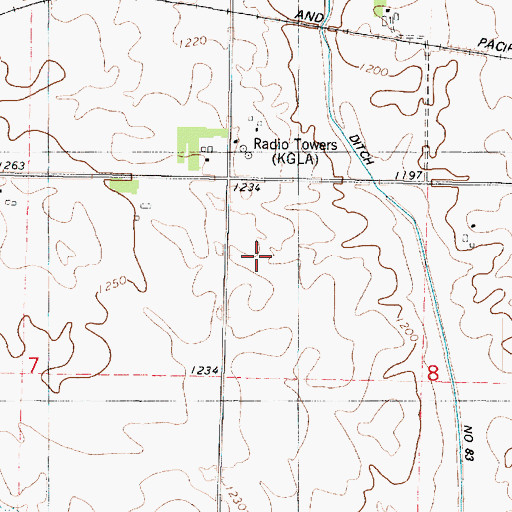 Topographic Map of KLGA-AM (Algona), IA