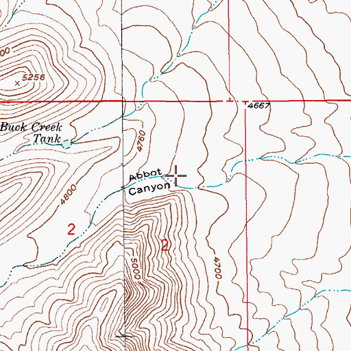 Topographic Map of Abbot Canyon, AZ