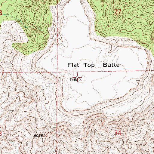 Topographic Map of Flat Top Butte, AZ