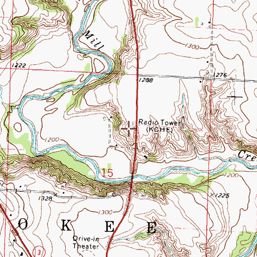 Topographic Map of KCHE-AM (Cherokee), IA