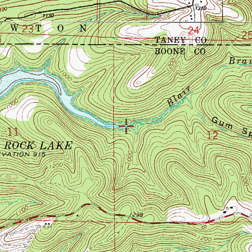 Topographic Map of Blair Branch, AR